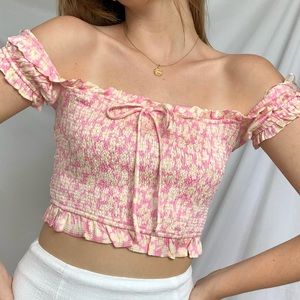 Zara floral ruffle top
